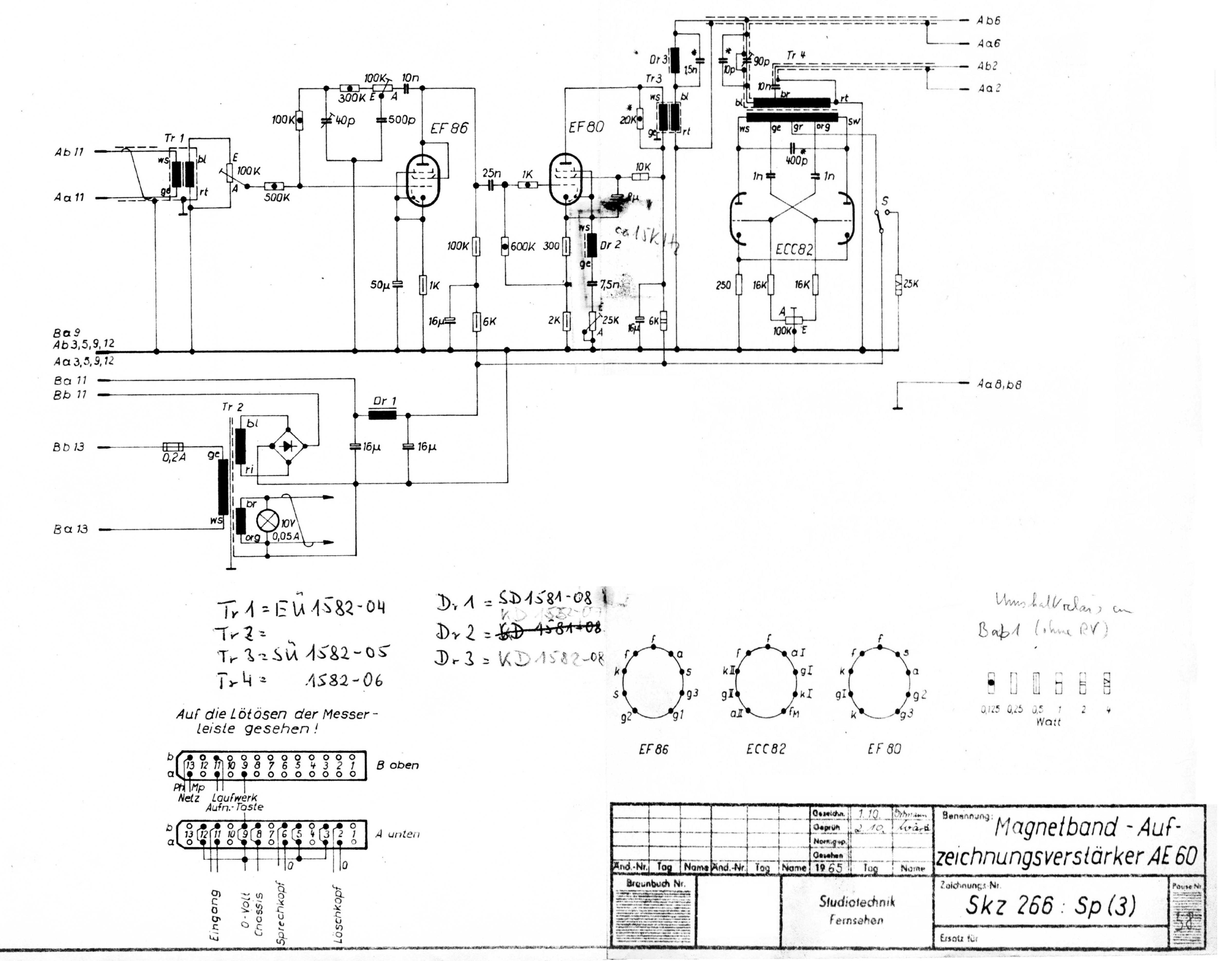 Aufzeichnungs-Verstärker AE60 SP