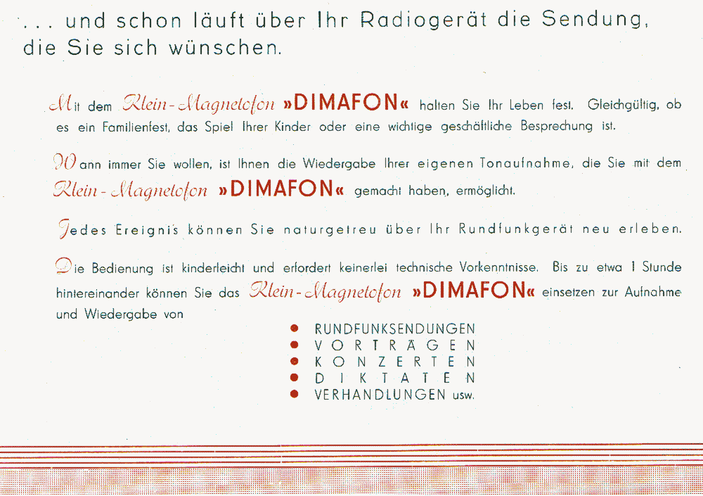 Werbung 1952, Dimafon 19/38, 002