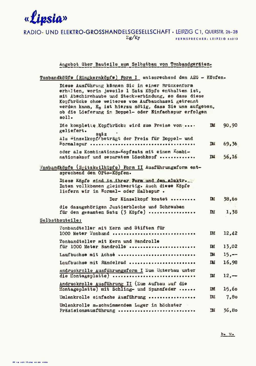 Lipsia, Anschreiben 23.01.54, 003