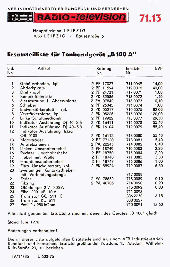 ETL 71.13 B 100 A, 76/06