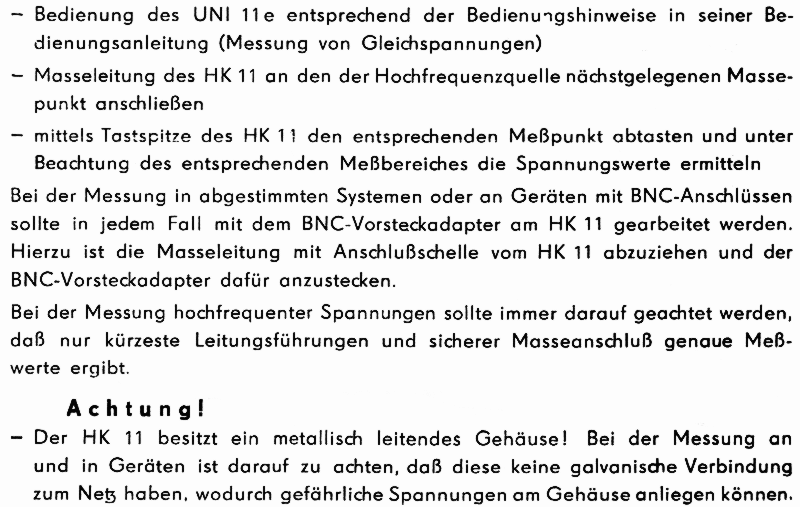 MTM UNI 11e, HF-Tastkopf, BDA 003