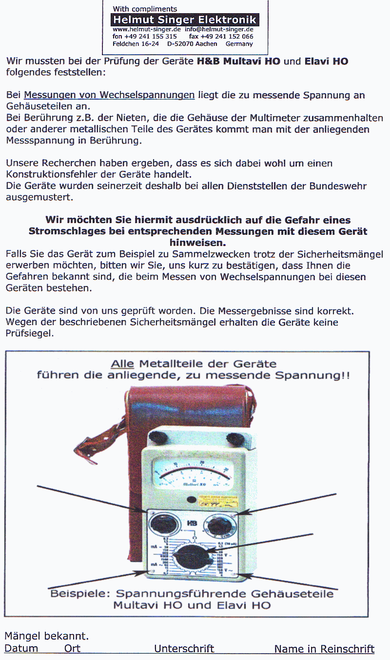 Multavi H0 + Elavi H0 mit Fehler ab Werk!