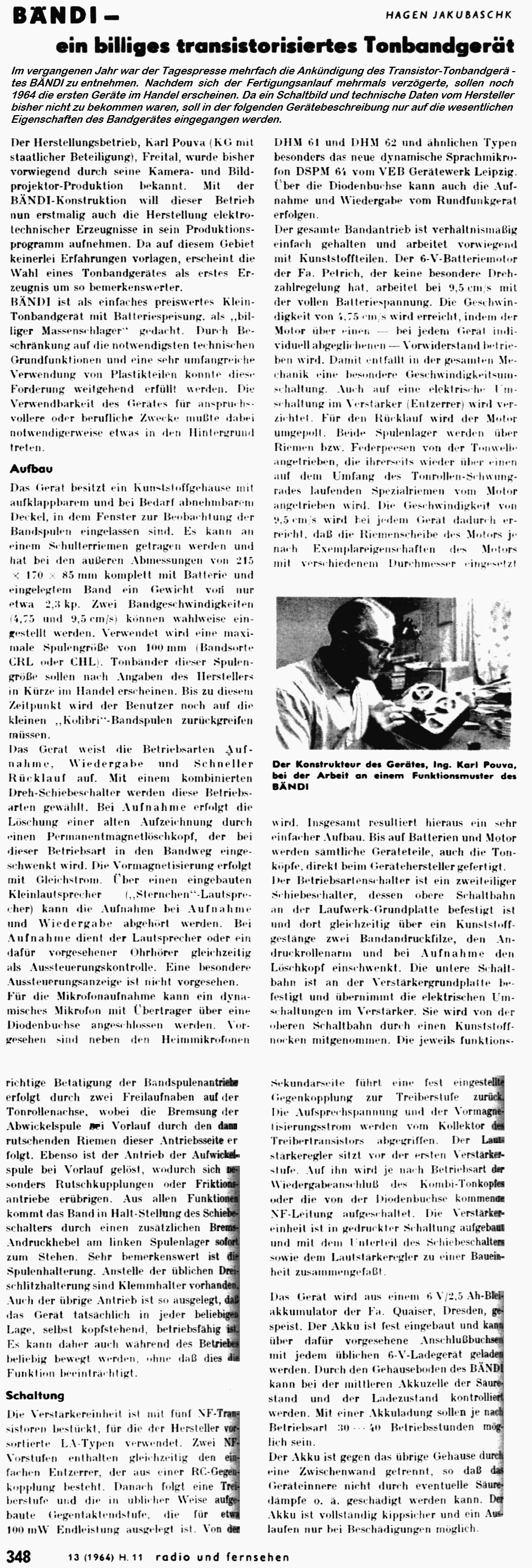 BÄNDI Nullserie, Beschreibung