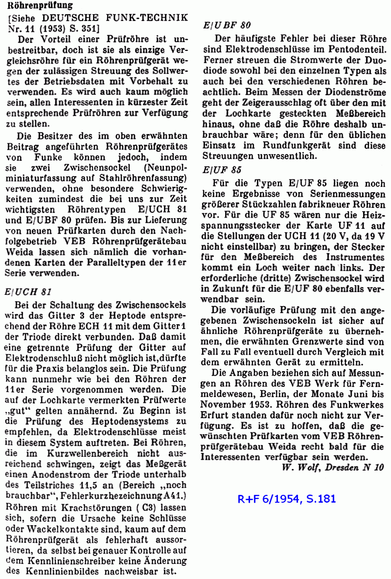 RPG diverse, R+F 6/54, S.181