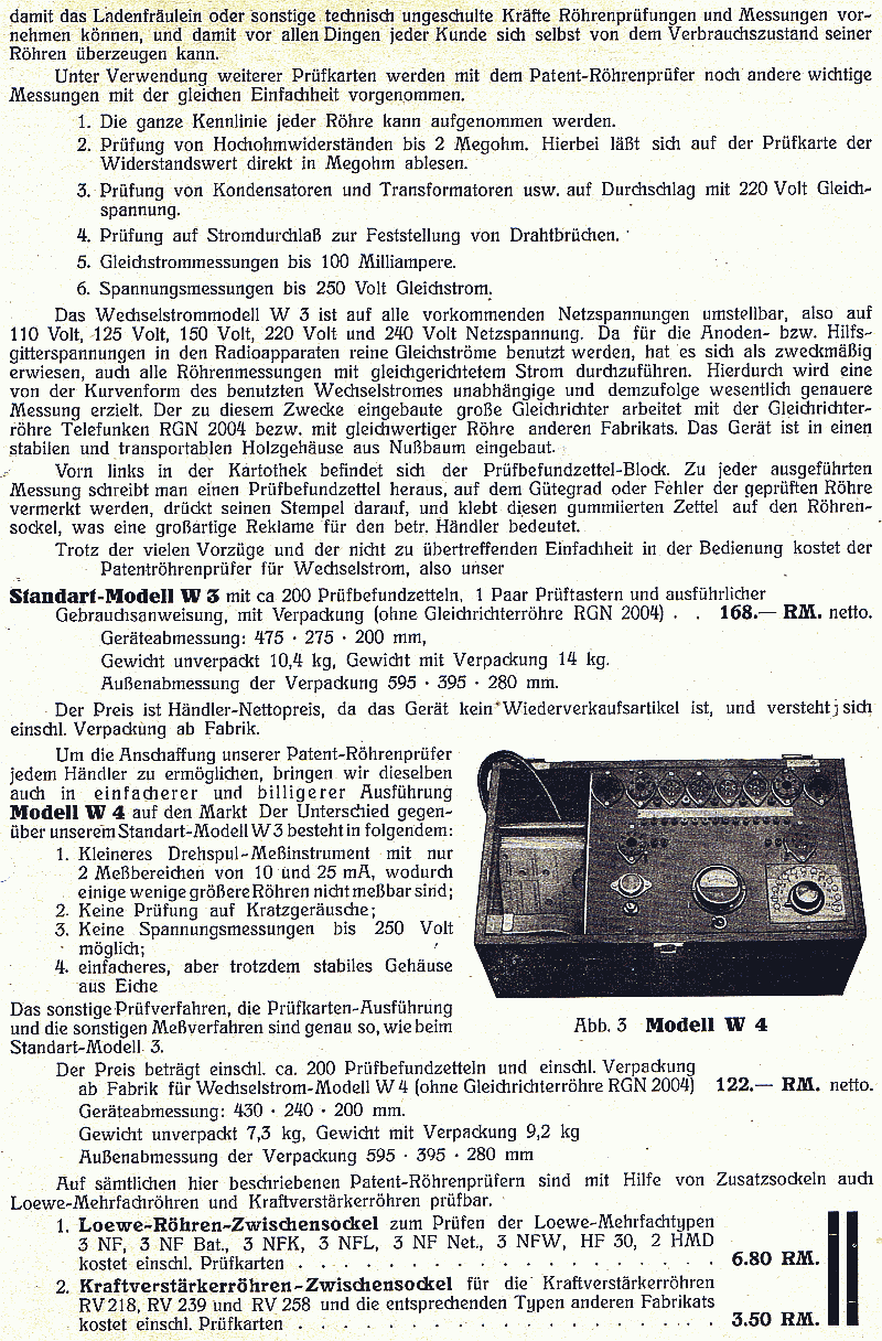 W 3 - W8, Werbefaltblatt 1-03
