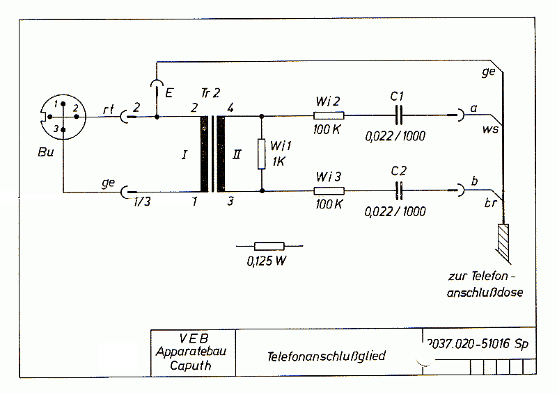Telefonanschlußglied, 001