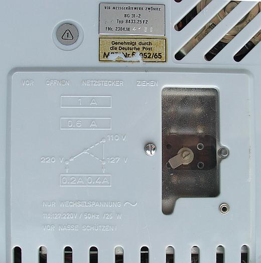 Unterseite, Spannungswähler