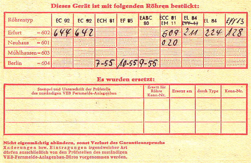 10E151 - Garantiekarte Seite 2