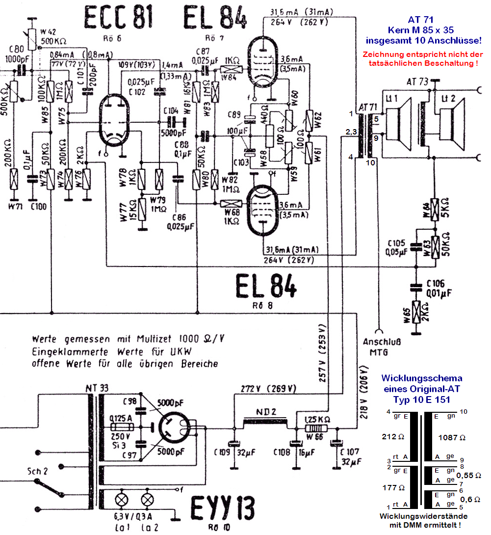 Netzteil+Endstufe 10 E 151