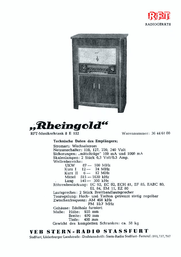 8 E 152  Rheingold